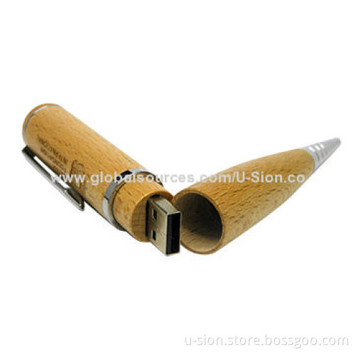 Wooden Material Pen Shape 4, 8GB USB Pen Drive with OEM Logo